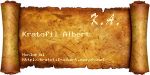 Kratofil Albert névjegykártya