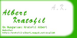 albert kratofil business card